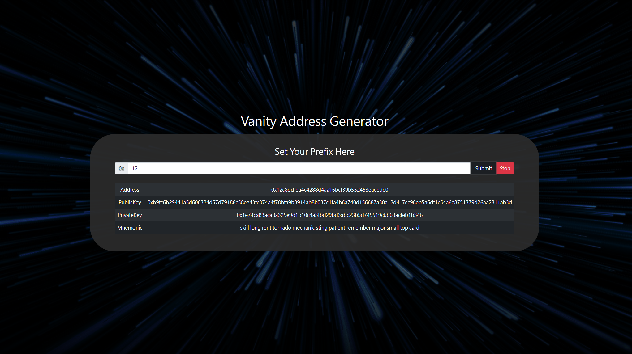 Vanity Address Generator